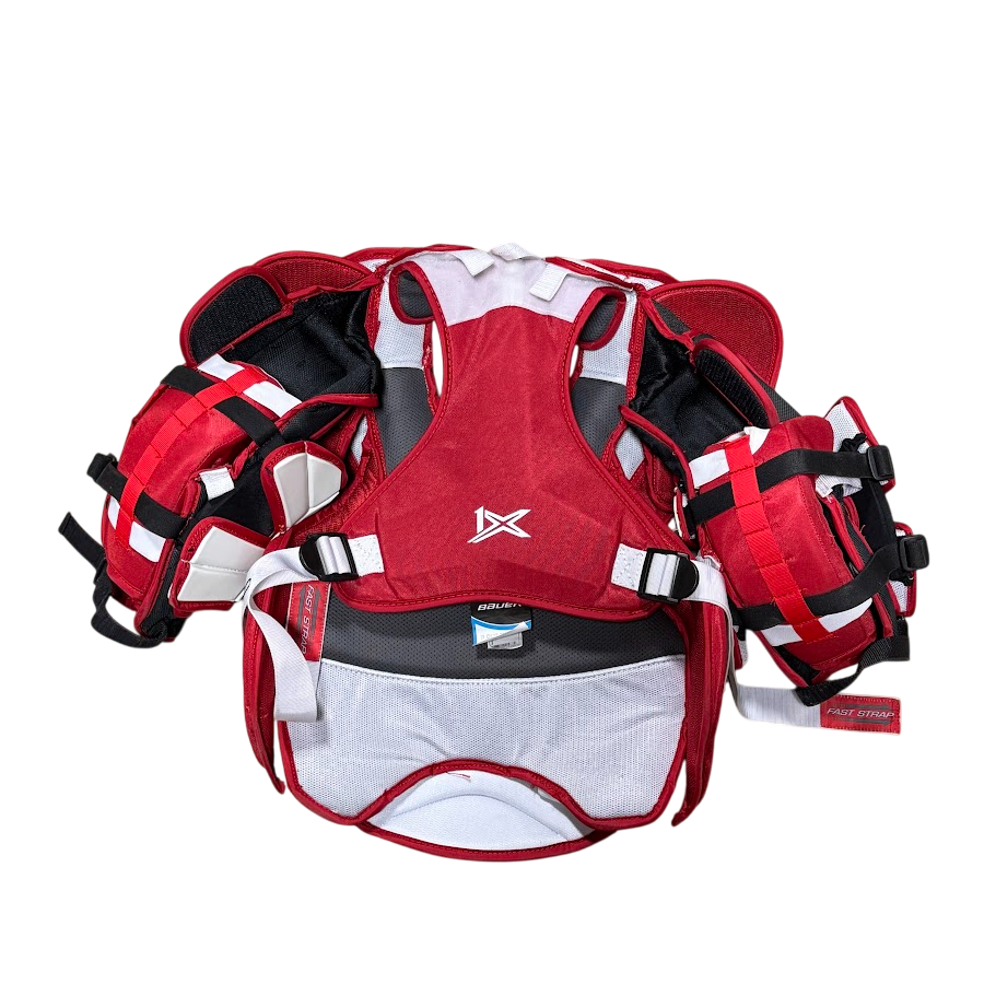 Bauer Vapor 1X - Plastron de gardien intermédiaire d'occasion - (Blanc/Rouge)